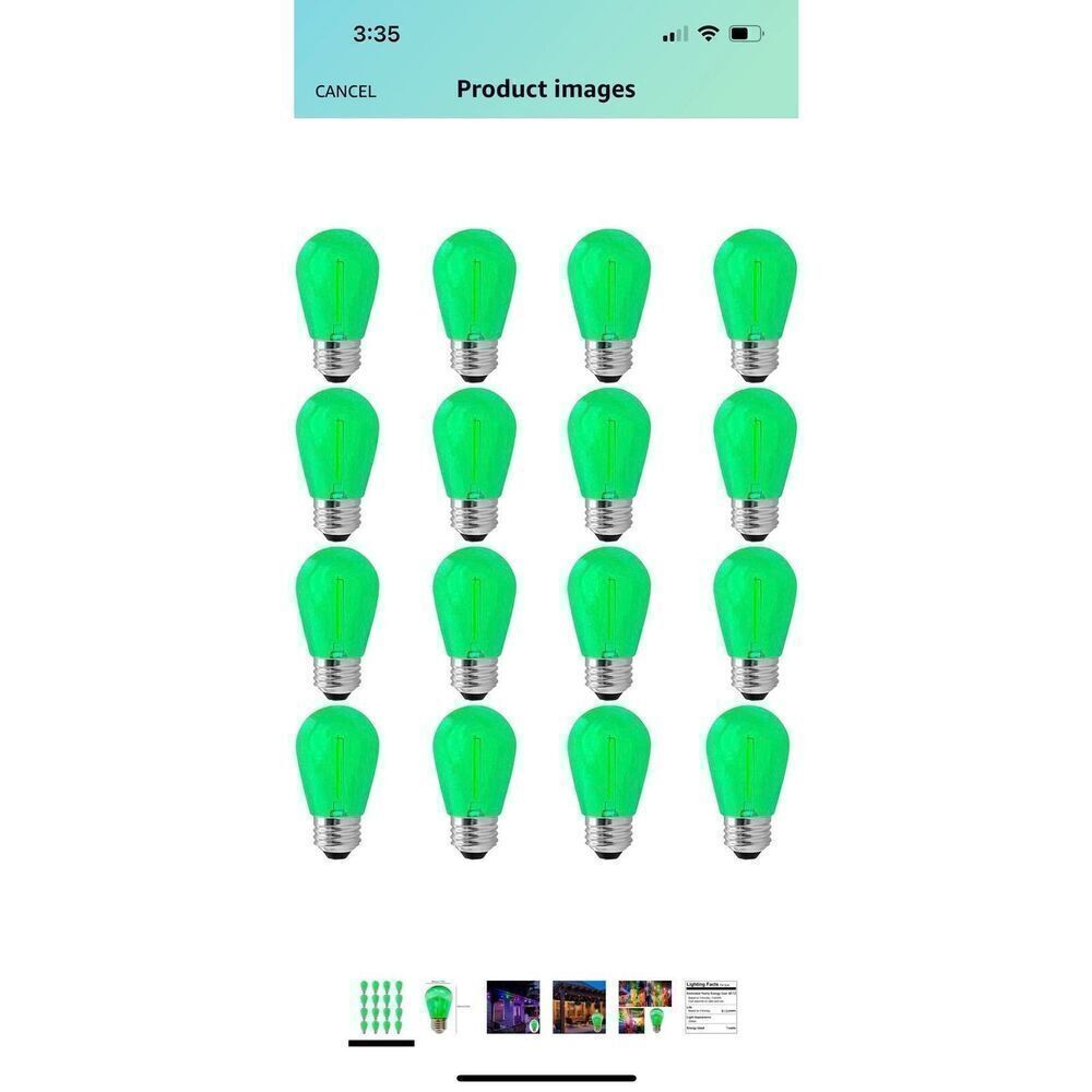 E26 S14 LED Light Bulb 2W Clear Edison Bulb for String Lights Replacement 16Pack